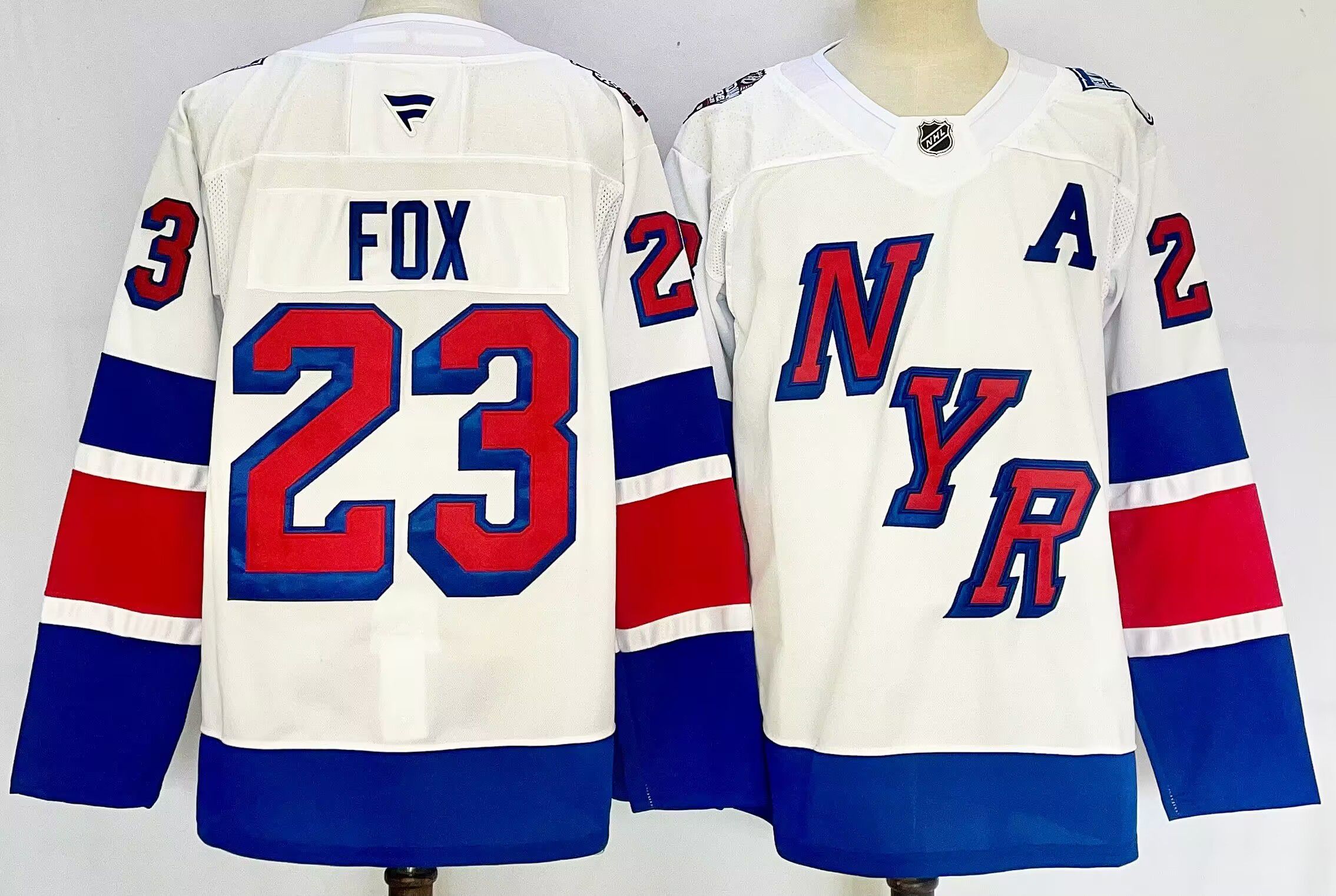 Men New York Rangers #23 Fox White 2025 Home Premier Player NHL Jersey